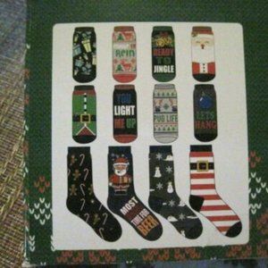 12 Days of Socks Christmas Size 6-12 4 Pair Crew Socks 8 Pair Low Cut Socks NEW